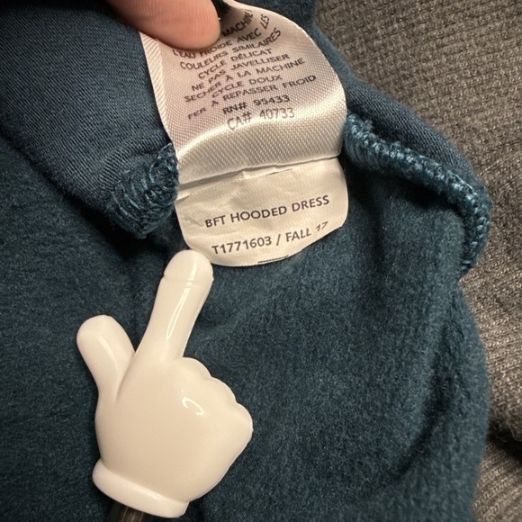 Toad & Co BFT Hooded Dress Womens Medium Teal Long Sleeve Pocket Organic Cotton - Picture 5 of 5